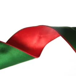 Reversible Green and Red Satin Wired Christmas Ribbon Garland Online