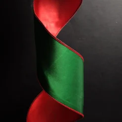 Reversible Green and Red Satin Wired Christmas Ribbon Garland Online