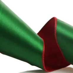 Reversible Green and Red Satin Wired Christmas Ribbon Garland Online