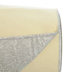 Reversible Ivory Velvet and Silver Glitter Wired Ribbon Garland Online