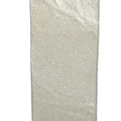 Reversible Ivory Velvet and Silver Glitter Wired Ribbon Garland Online