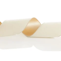 Reversible Ivory Velvet and Satin Wired Christmas Ribbon Garland Outlet