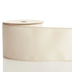 Reversible Ivory Velvet and Satin Wired Christmas Ribbon Garland Outlet