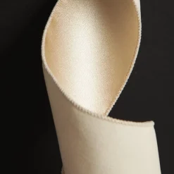 Reversible Ivory Velvet and Satin Wired Christmas Ribbon Garland Outlet