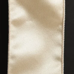 Reversible Ivory Velvet and Satin Wired Christmas Ribbon Garland Outlet