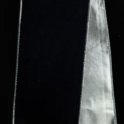 Reversible Navy Velour and Satin Wired Christmas Ribbon Garland Clearance