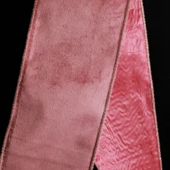 Reversible Pink Velour and Satin Wired Christmas Ribbon Garland Flash Sale