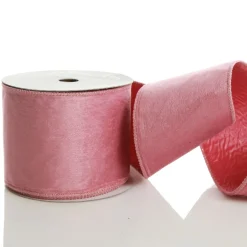 Reversible Pink Velour and Satin Wired Christmas Ribbon Garland Flash Sale