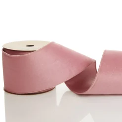 Reversible Pink Velvet and Satin Wired Christmas Ribbon Garland Cheap