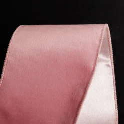 Reversible Pink Velvet and Satin Wired Christmas Ribbon Garland Cheap