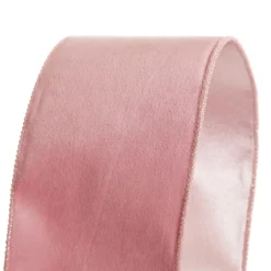 Reversible Pink Velvet and Satin Wired Christmas Ribbon Garland Cheap