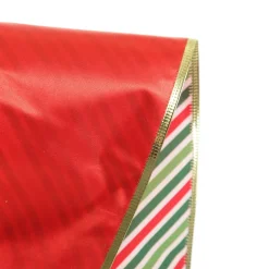 Reversible Red White Green Striped Wired Christmas Ribbon Garland Store