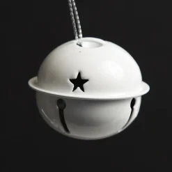 Rose Gold and White 4cm Jingle Bell Decorations - Box of 12 New