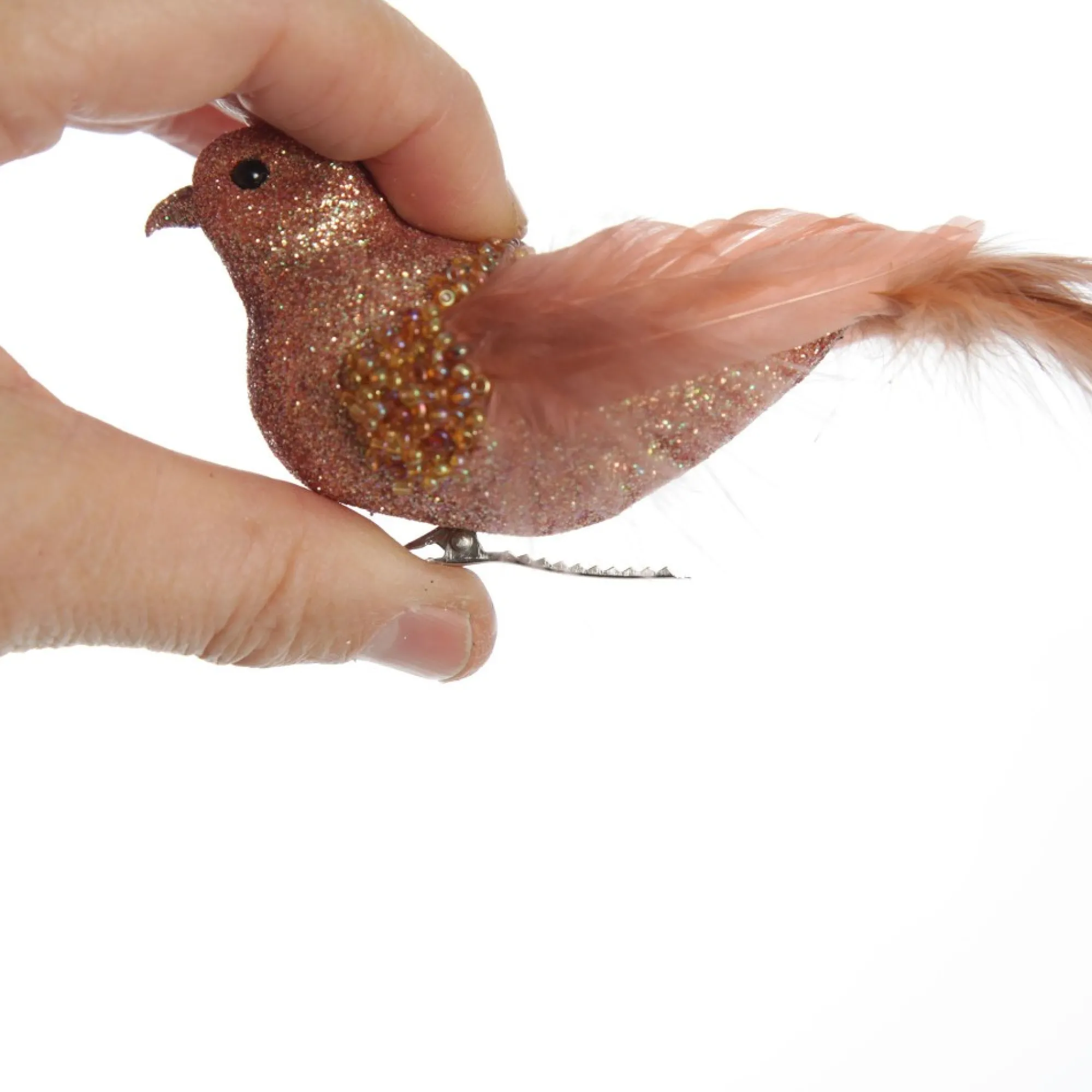 Rose Gold Beaded Glitter Bird Sale