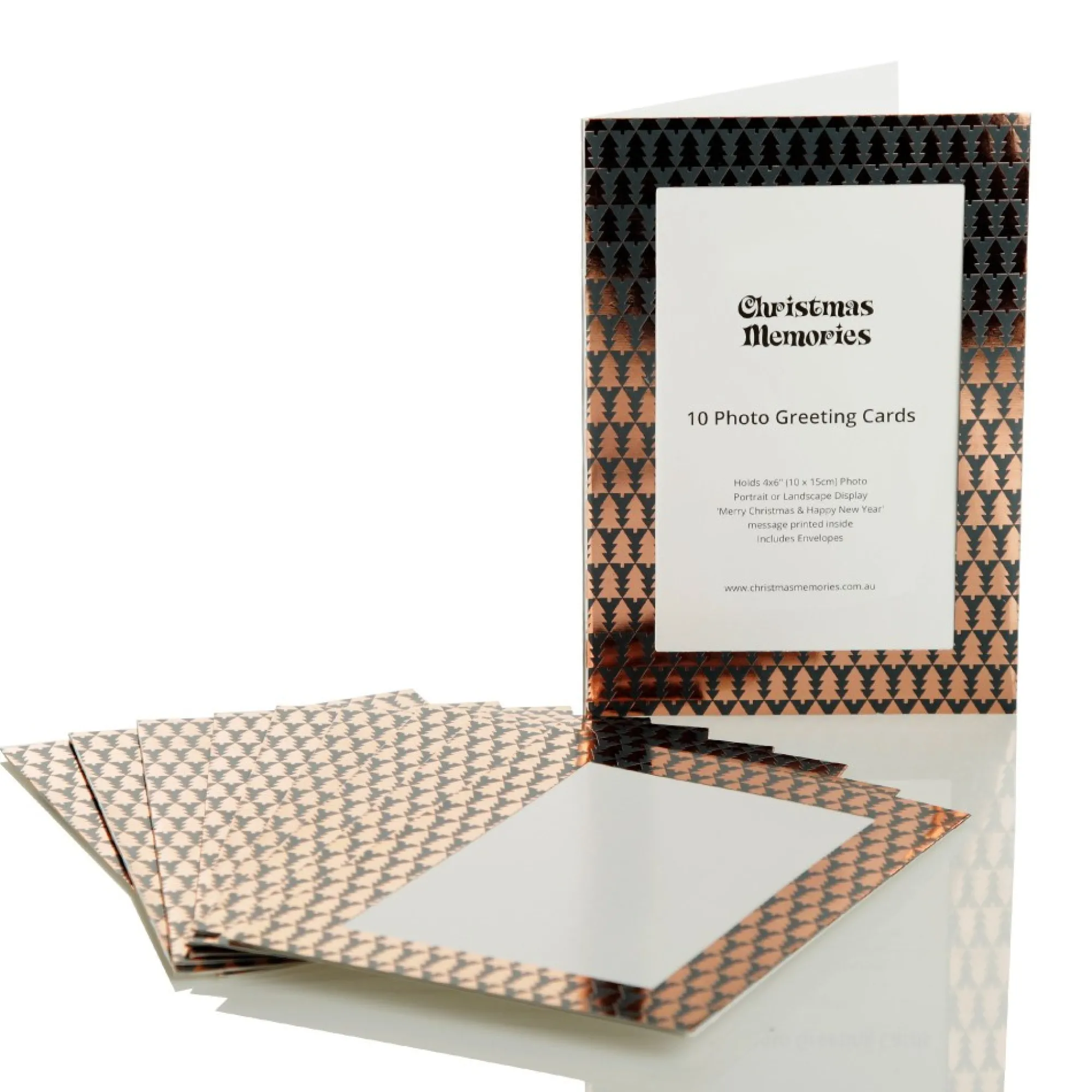 Rose Gold Christmas Tree - Photo Greeting Cards 10 Pack Flash Sale