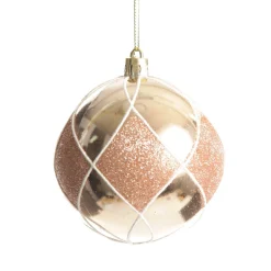 Rose Gold Diamond Christmas Baubles - Set of 4 Discount