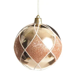 Rose Gold Diamond Christmas Baubles - Set of 4 Discount
