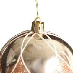 Rose Gold Diamond Christmas Baubles - Set of 4 Discount