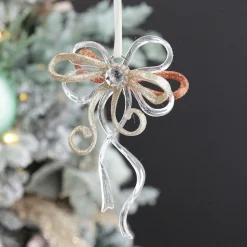 Rose Gold Glitter and Clear Acrylic Bow Tree Decoration Store