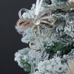 Rose Gold Glitter and Clear Acrylic Bow Tree Decoration Store
