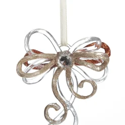 Rose Gold Glitter and Clear Acrylic Bow Tree Decoration Store
