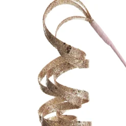 Rose Gold Glitter Curly Ribbon Christmas Pick Sale