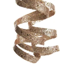 Rose Gold Glitter Curly Ribbon Christmas Pick Sale