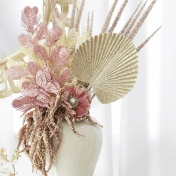 Rose Gold Glitter Feathers with Butterfly Spray Pick Outlet