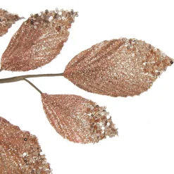 Rose Gold Glitter Leaf Spray with Sequin Tips Store