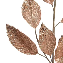 Rose Gold Glitter Leaf Spray with Sequin Tips Store