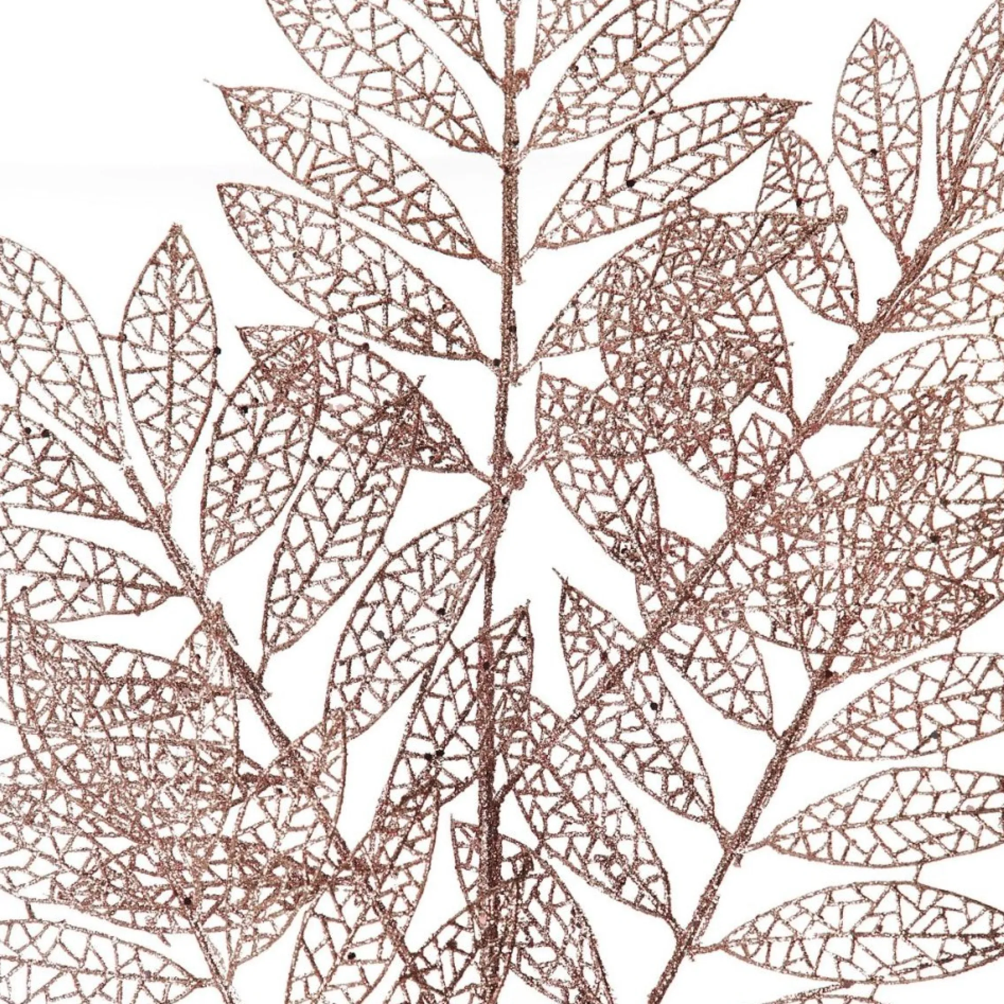 Rose Gold Glitter Mesh Leaf Spray Best Sale