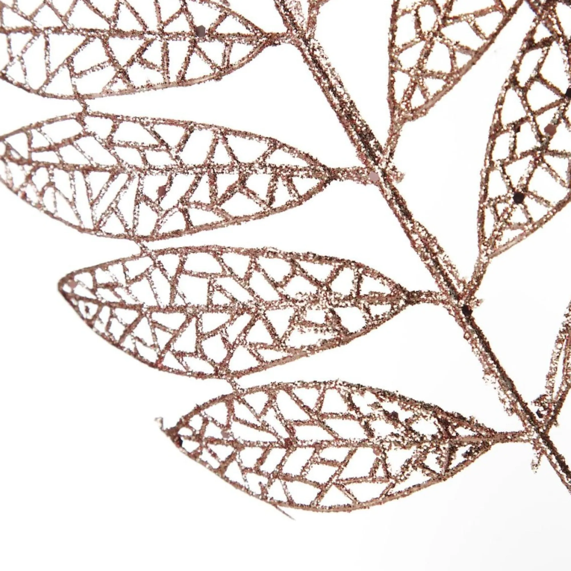 Rose Gold Glitter Mesh Leaf Spray Best Sale