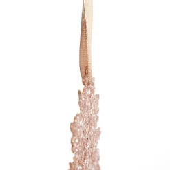 Rose Gold Glittter Snowflake Tree Decorations - Set of 2 Cheap