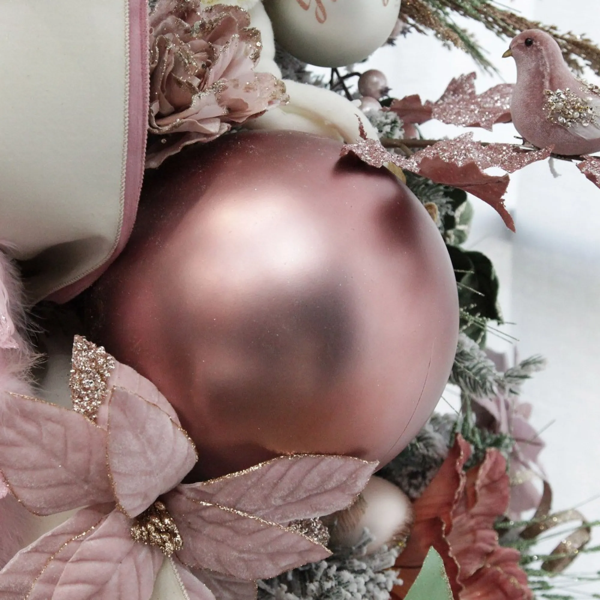 Rose Gold Jumbo Shatterproof Christmas Bauble Decoration New