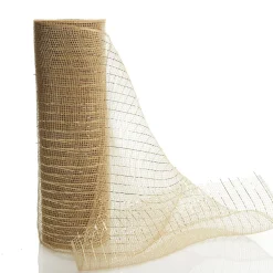 Rose Gold Metallic Thread Decomesh Roll Fashion