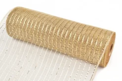 Rose Gold Metallic Thread Decomesh Roll Fashion