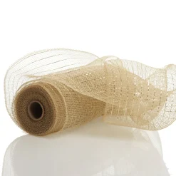 Rose Gold Metallic Thread Decomesh Roll Fashion