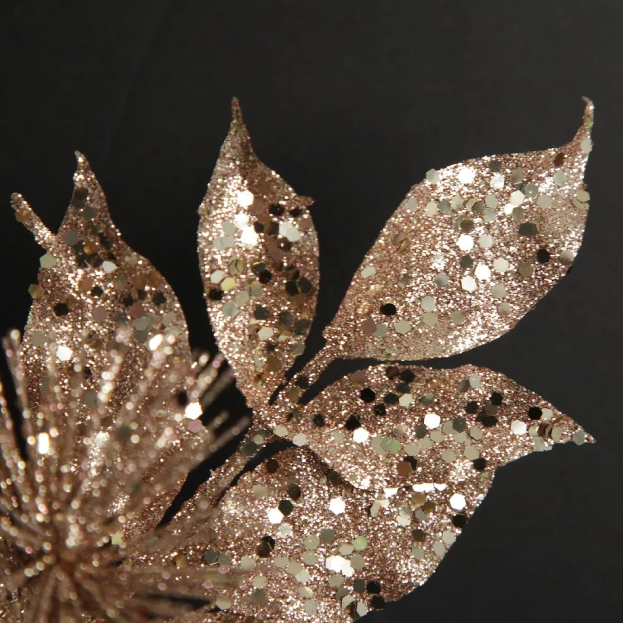 Rose Gold Sequin Leaves and Spike Spray Online
