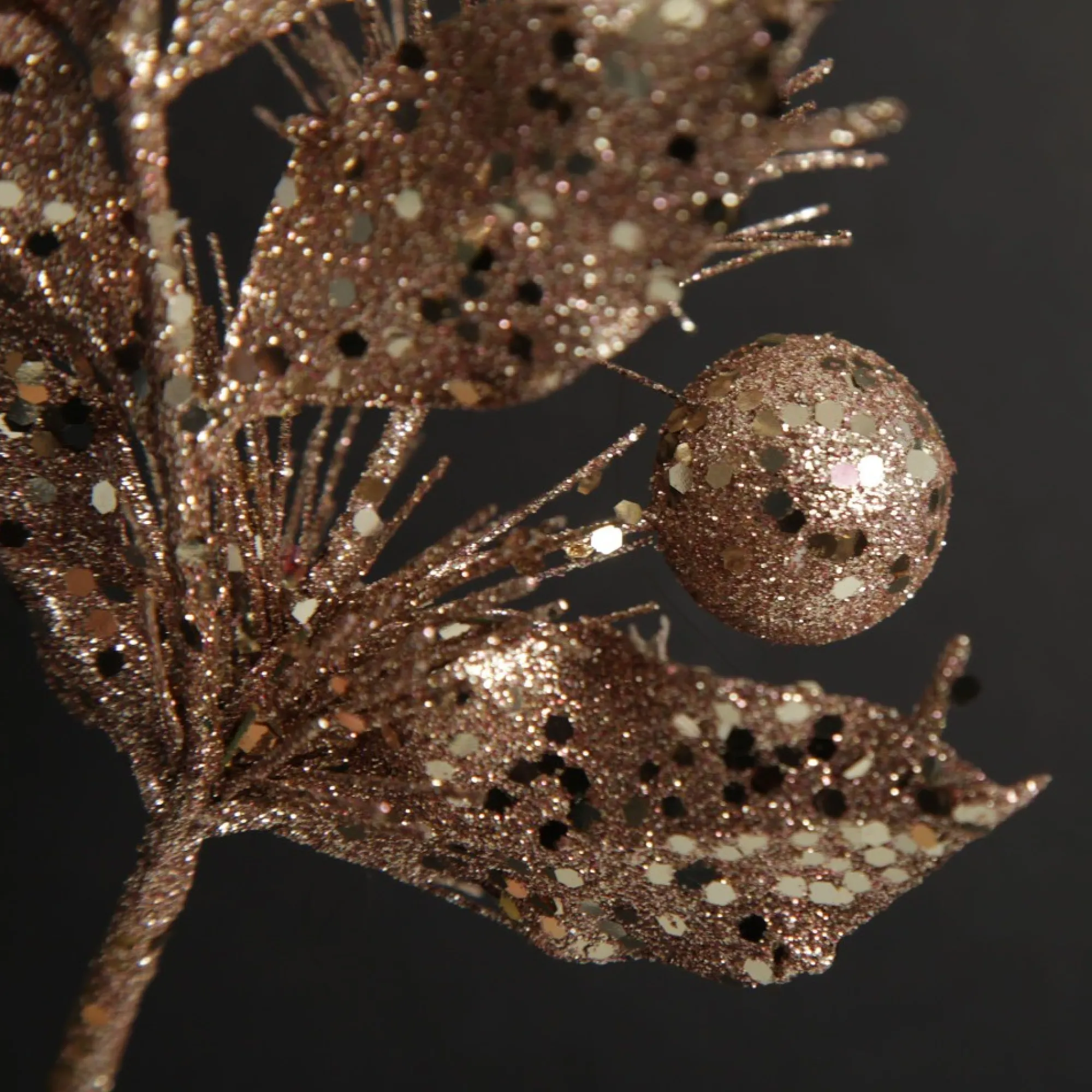 Rose Gold Sequin Leaves and Spike Spray Online