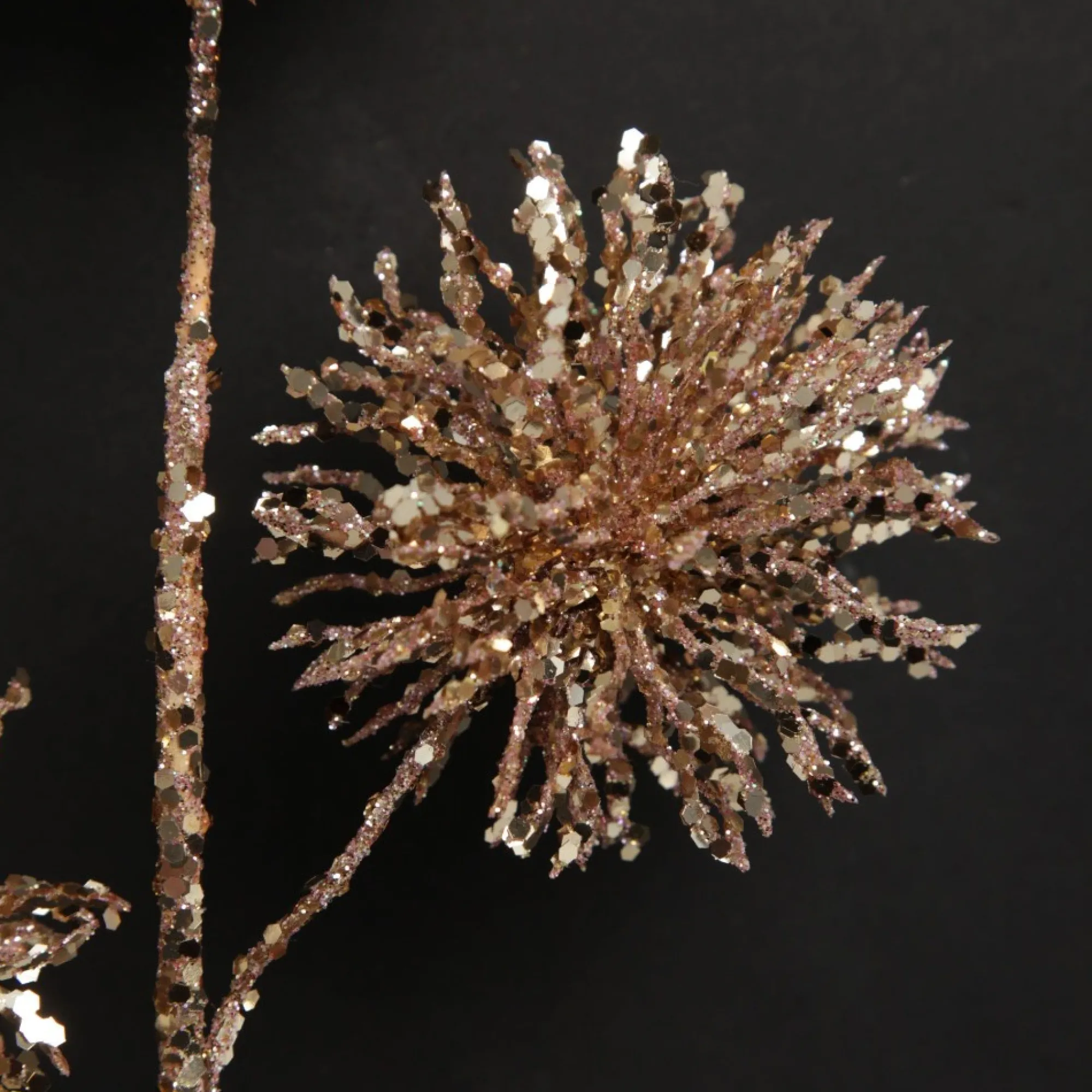 Rose Gold Sequin Puff Flower Spray Cheap