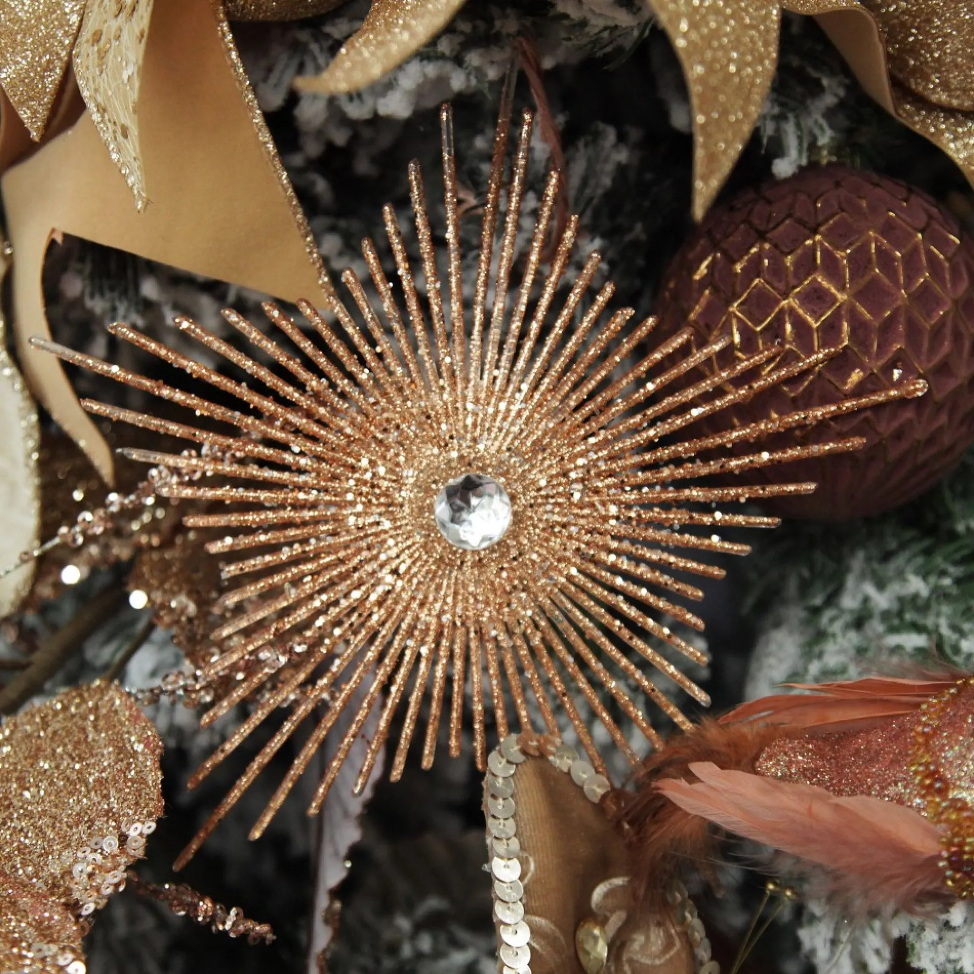 Rose Gold Starburst Tree Decoration Cheap