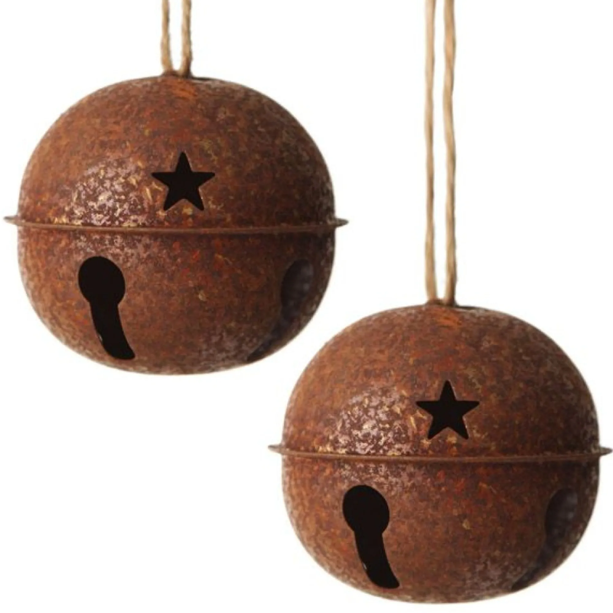 Rusted Bell Decorations 8cm - Set of 2 Discount