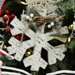 Rustic Christmas Tree Farm White Washed Snowflake Ornament Best Sale