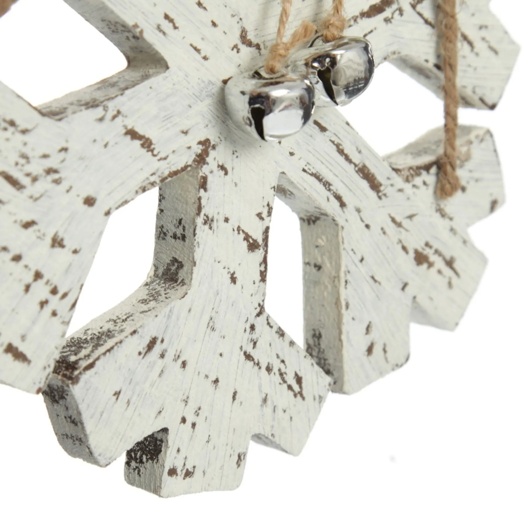 Rustic Christmas Tree Farm White Washed Snowflake Ornament Best Sale