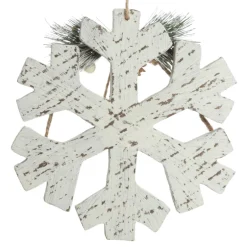 Rustic Christmas Tree Farm White Washed Snowflake Ornament Best Sale
