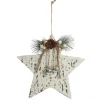 Rustic Christmas Tree Farm White Washed Star Ornament Outlet