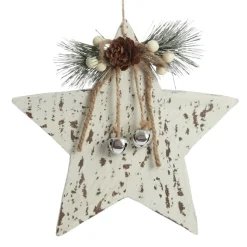 Rustic Christmas Tree Farm White Washed Star Ornament Outlet