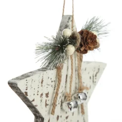 Rustic Christmas Tree Farm White Washed Star Ornament Outlet