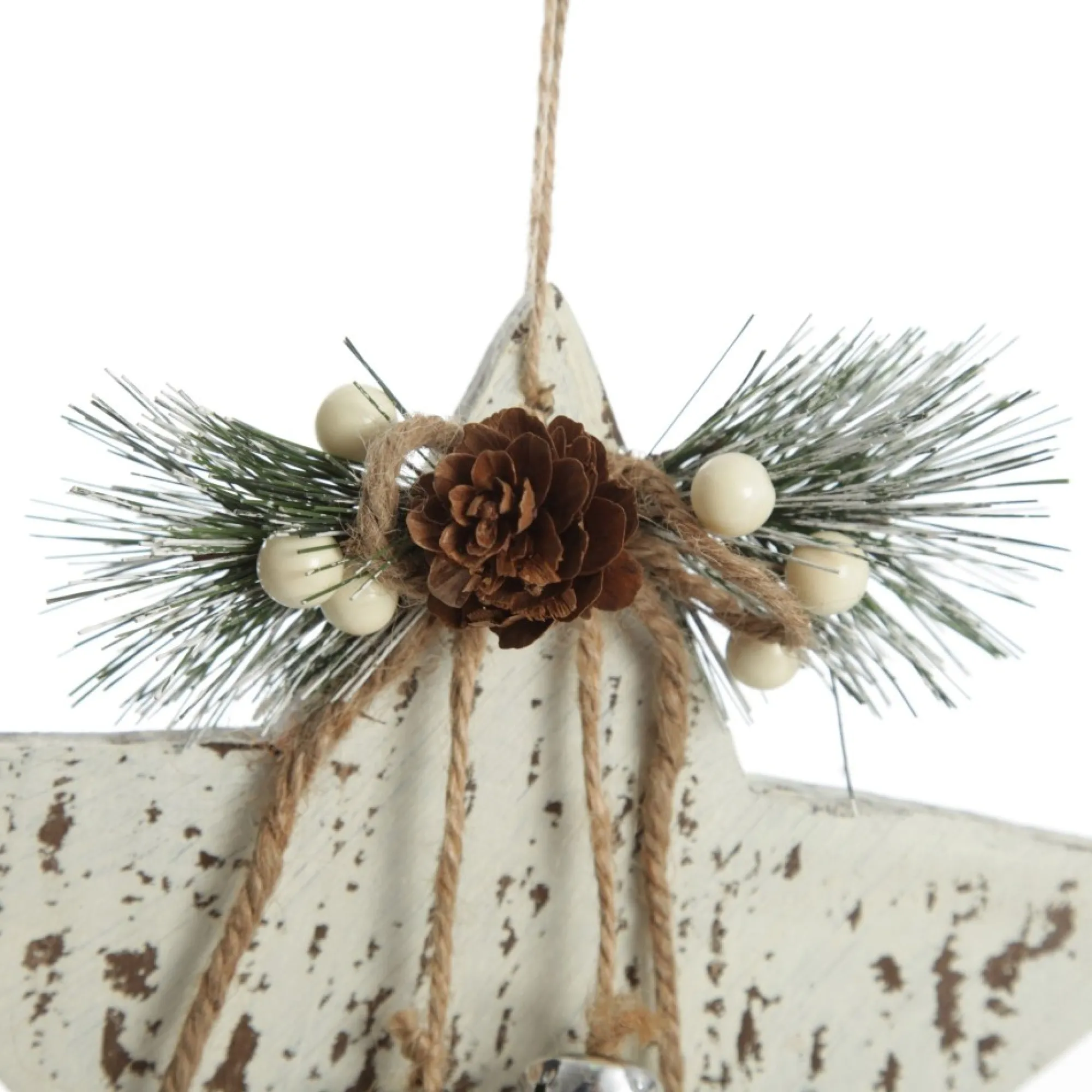 Rustic Christmas Tree Farm White Washed Star Ornament Outlet