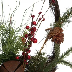 Rustic Pine and Cone Basket Christmas Wall Hanging Outlet